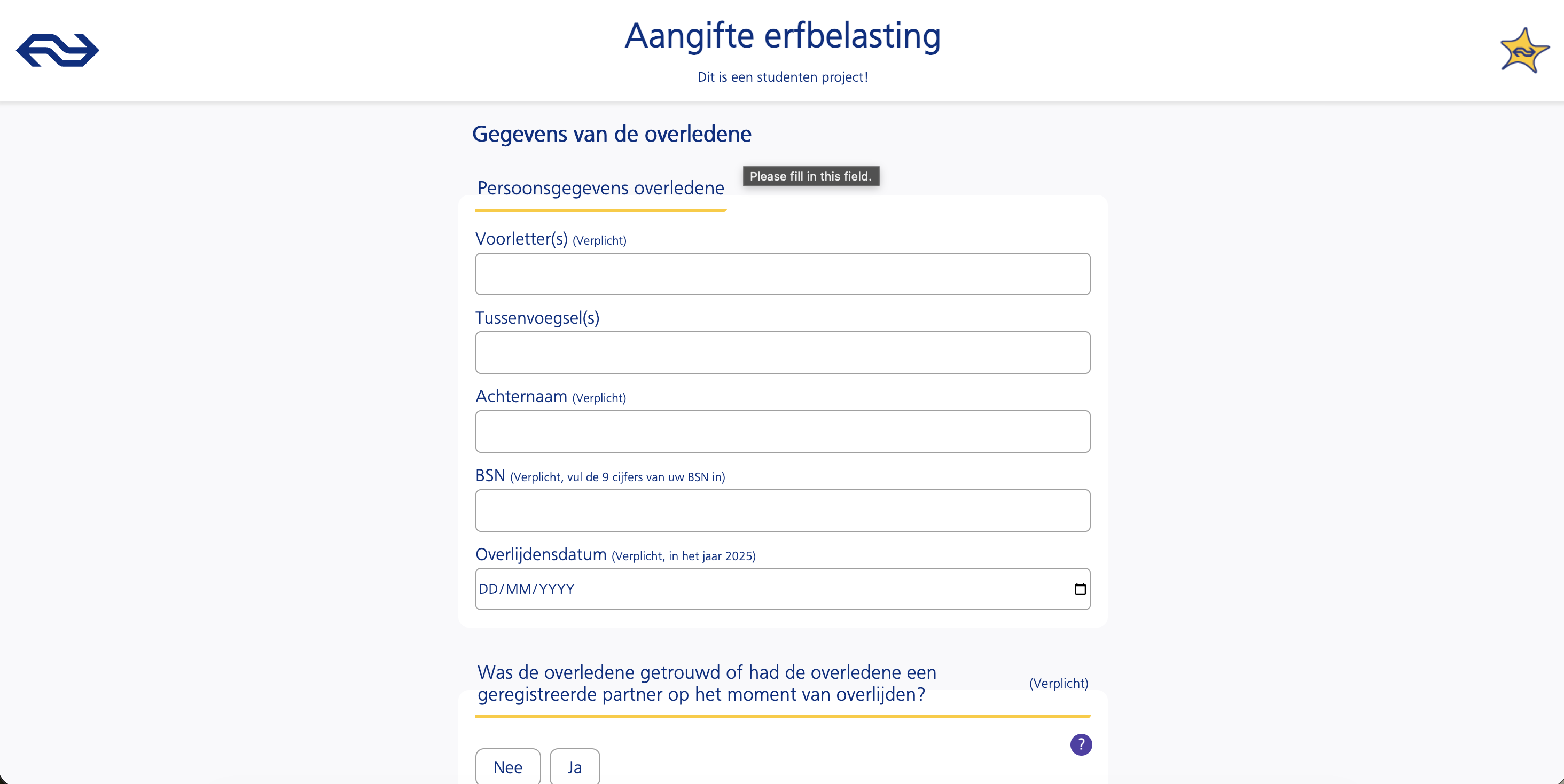 Screenshot of BT project